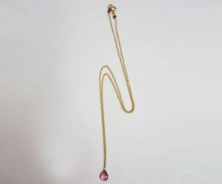 ピンクトパーズのネックレス K14GF