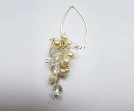 Crystal & Freshwater Pearl Earrings with Silver925 – 3
