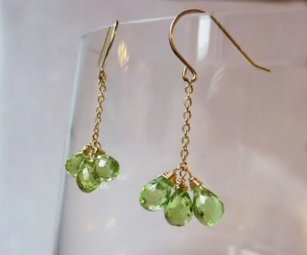 Peridot Earrings with K10 Gold – 3