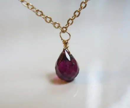 Garnet Necklace with K14 Gold Filled – 3