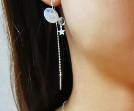Rainbow Moonstone & Sky Blue Topaz Earrings with Sterling Silver – 4