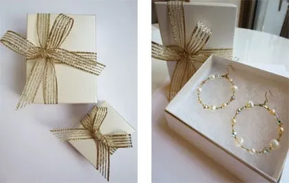 A wrapped Sayuri Designs gift box